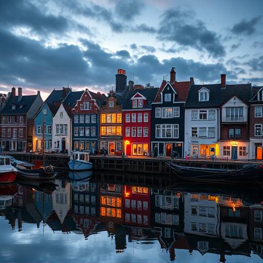 Le Vieux Bassin de Honfleur, avec ses maisons colorées se reflétant dans l'eau du port.